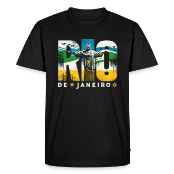 Rio de Janeiro, Brésil - T-shirt Premium bio Homme - noir - Devant - Nico (187cm)