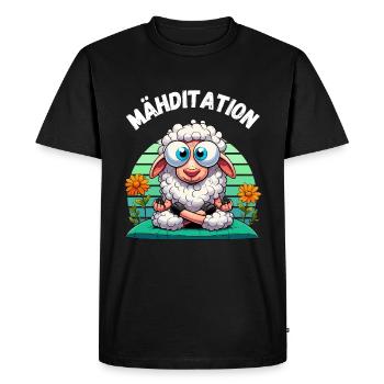 Mouton Méditation Yoga Relaxation Drôle Namaste - T-shirt Premium bio Homme - noir - Devant - Nico (187cm)