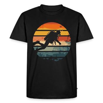 Plongée sous-marine Plongée Diving Diver Vintage - T-shirt Premium bio Homme - noir - Devant - Nico (187cm)