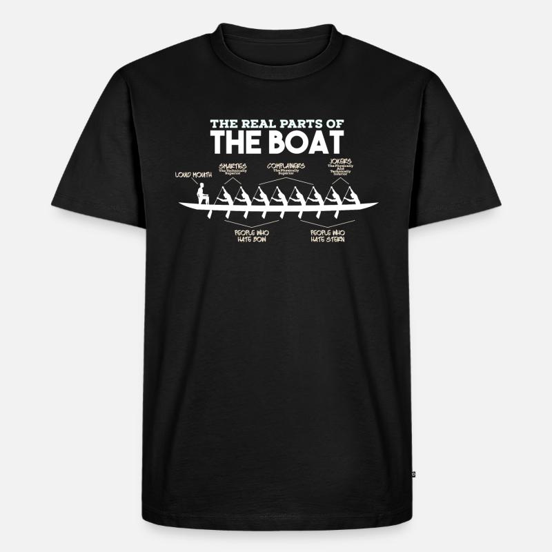 Parti di una barca - canottaggio canottaggio barca a remi canoa - Maglietta ecologica premium da uomo - nero