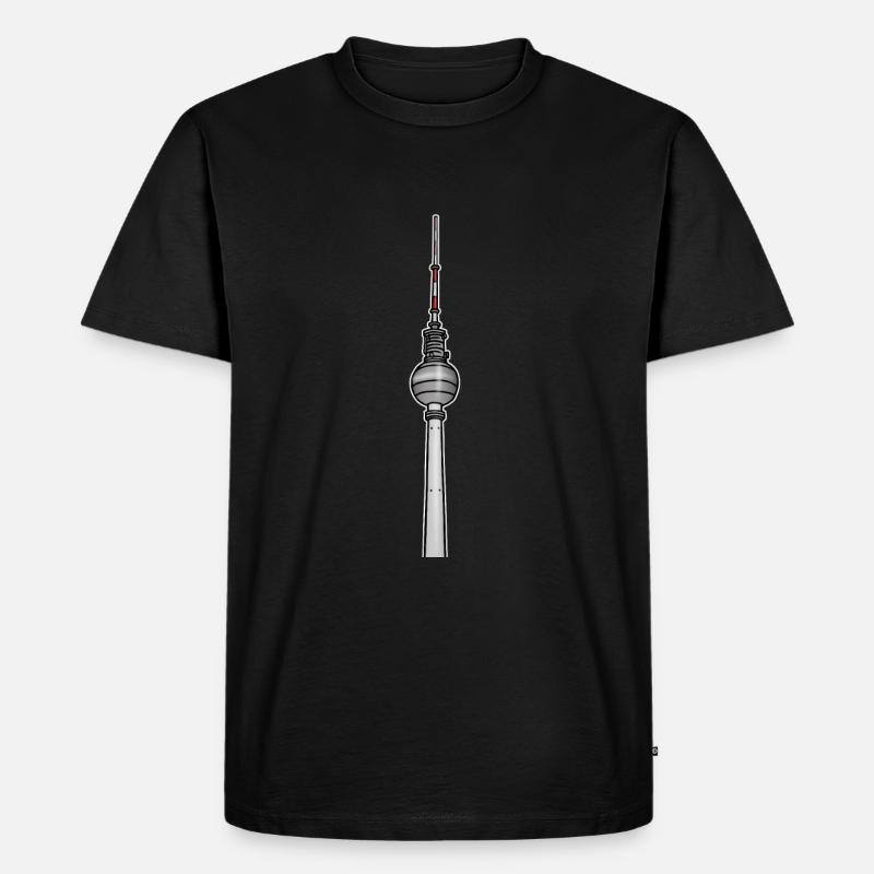 Fernsehturm Berlin c - Männer Premium Bio T-Shirt - Schwarz