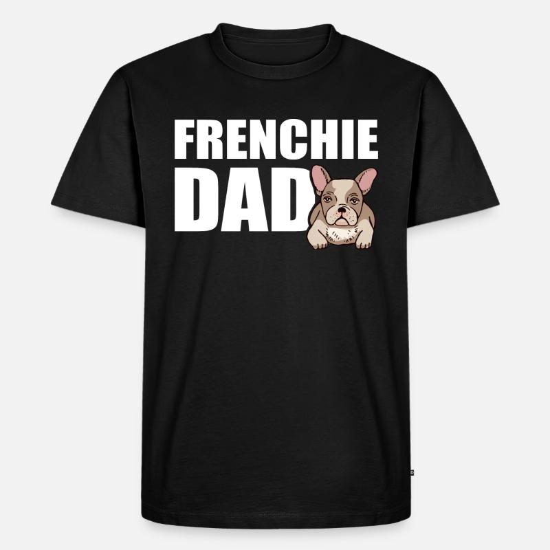 Frenchie Dad - Männer Premium Bio T-Shirt - Schwarz