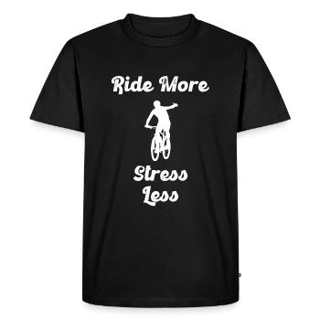 Roulez plus de stress moins de vélo vélo - T-shirt Premium bio Homme - noir - Devant - Nico (187cm)