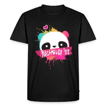 Bchelor '22 Devise avec Panda - Diplôme universitaire 2022 - T-shirt Premium bio Homme - noir - Devant - Nico (187cm)