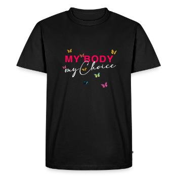 Mon corps - Mon choix - T-shirt Premium bio Homme - noir - Devant - Nico (187cm)