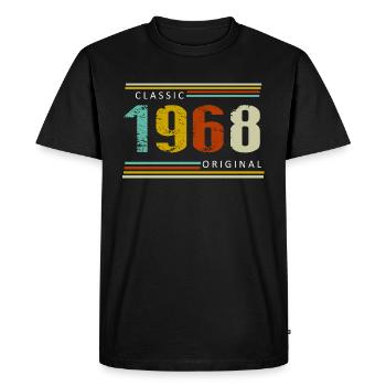 Birthday, Classic of 1968 Original, Retro - Men's Premium Organic T-Shirt - black - Front - Nico (187cm)