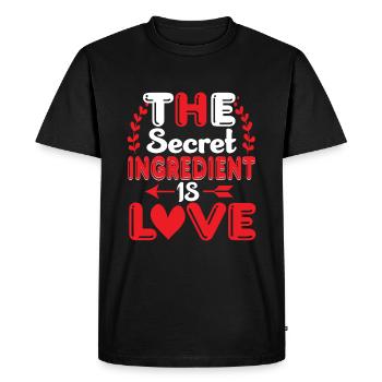 L’ingrédient secret est l’amour - T-shirt Premium bio Homme - noir - Devant - Nico (187cm)