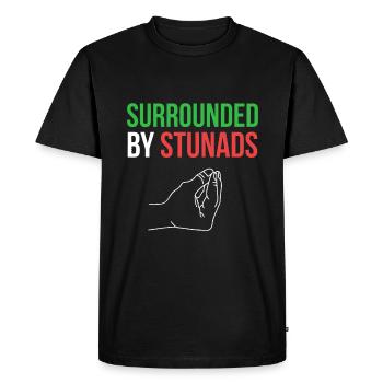 Surrounded by Stunads Funny Italian Sayings - Men's Premium Organic T-Shirt - black - Front - Nico (187cm)