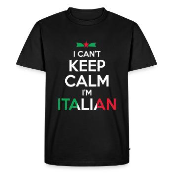 Je ne peux pas rester calme Je suis italien - T-shirt Premium bio Homme - noir - Devant - Nico (187cm)