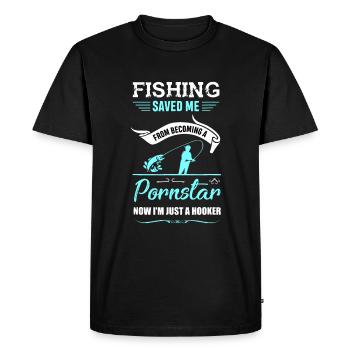 Vêtements Pornstar de pêche pour hommes | Drôle de pêcheur - T-shirt Premium bio Homme - noir - Devant - Nico (187cm)