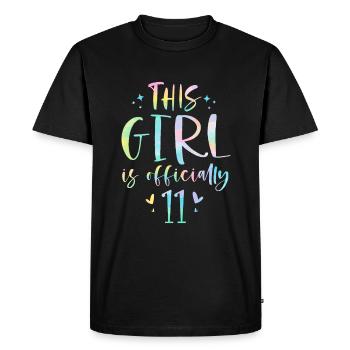 This Girl Is Officially 11 Eleven Year Old 11th - Men's Premium Organic T-Shirt - black - Front - Nico (187cm)