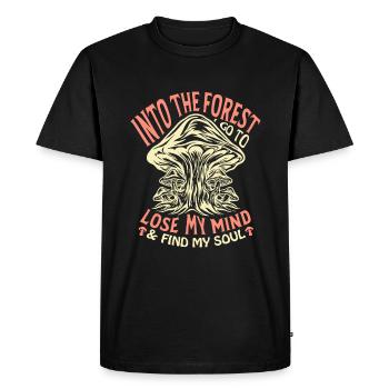 Dans la forêt, je vais perdre la tête et trouver - T-shirt Premium bio Homme - noir - Devant - Nico (187cm)