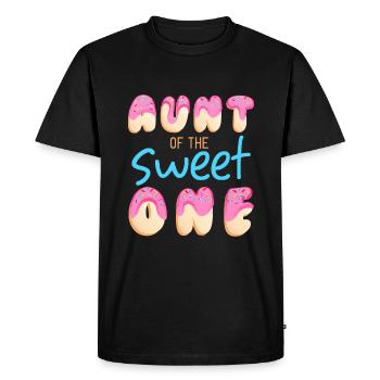 Tante de Sweet One Première fête d’anniversaire assortie - T-shirt Premium bio Homme - noir - Devant - Nico (187cm)