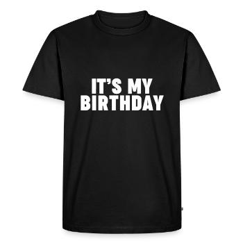 C’est mon anniversaire - T-shirt Premium bio Homme - noir - Devant - Nico (187cm)