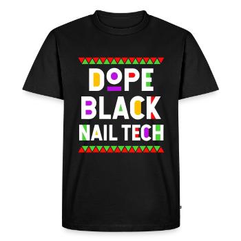 Black Nail Tech Afro-Américain Job Fier Pro - T-shirt Premium bio Homme - noir - Devant - Nico (187cm)