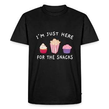 Je suis juste ici pour les collations Food Cook - T-shirt Premium bio Homme - noir - Devant - Nico (187cm)