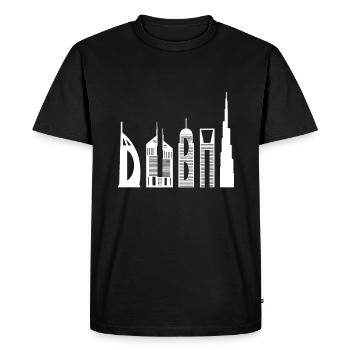 Dubai idea skyline souvenir famous buildings - Men's Premium Organic T-Shirt - black - Front - Nico (187cm)