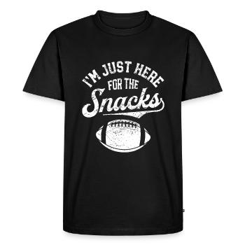 Je suis juste ici pour les collations drôle de fantaisie Footbal - T-shirt Premium bio Homme - noir - Devant - Nico (187cm)