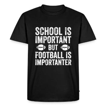 L’école est importante Le football est plus important - T-shirt Premium bio Homme - noir - Devant - Nico (187cm)