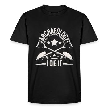 Archéologie Je le creuse - Archéologue Archéologue - T-shirt Premium bio Homme - noir - Devant - Nico (187cm)