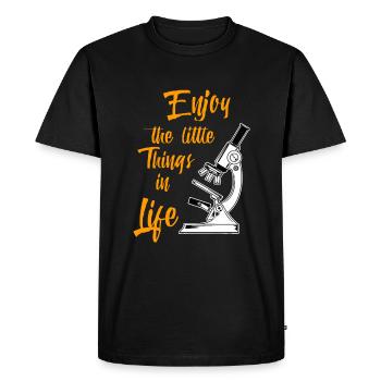 Laboratoire de microscope biologiste - jeu de mots de biologie - T-shirt Premium bio Homme - noir - Devant - Nico (187cm)