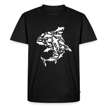 Requins blancs - Biologiste marin Amoureux des requins - T-shirt Premium bio Homme - noir - Devant - Nico (187cm)