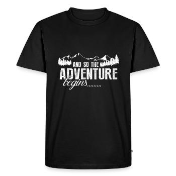 Et c’est ainsi que l’aventure commence en camping Road Trip - T-shirt Premium bio Homme - noir - Devant - Nico (187cm)
