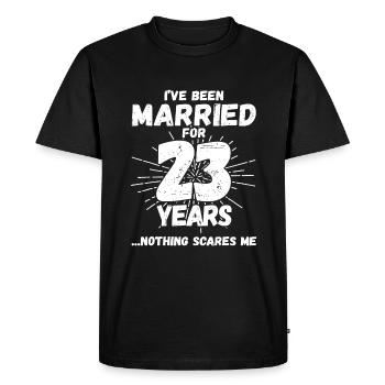 Couples mariés 23 ans - 23e anniversaire de mariage - T-shirt Premium bio Homme - noir - Devant - Nico (187cm)