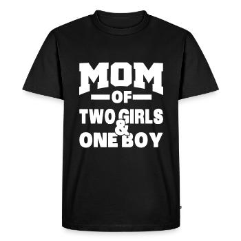 Mom of Two Girls and One Boy Mother's Day Gift - Men's Premium Organic T-Shirt - black - Front - Nico (187cm)