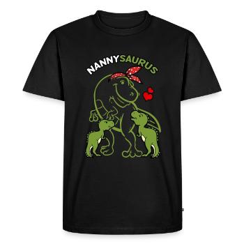 Nannysaurus Nanny 2 Kids Dinosaur Mother's Day - Men's Premium Organic T-Shirt - black - Front - Nico (187cm)