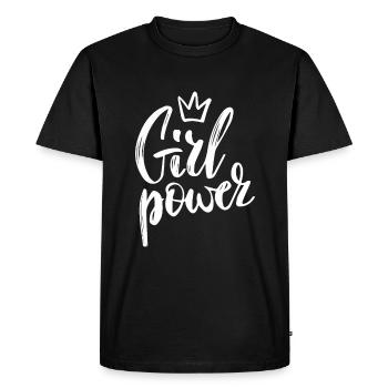 Reine du Girl Power! Anniversaire de cadeau féministe fort - T-shirt Premium bio Homme - noir - Devant - Nico (187cm)