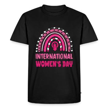 8. März Happy Women's Day - International Women's - Männer Premium Bio T-Shirt - Schwarz - Vorne - Nico (187cm)