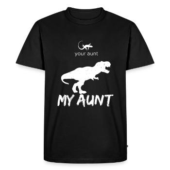 Ta tante Ma tante Drôle de Lézard Mignon Dinosaure - T-shirt Premium bio Homme - noir - Devant - Nico (187cm)