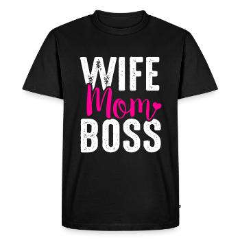 Femme Maman - T-shirt Premium bio Homme - noir - Devant - Nico (187cm)