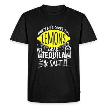 La vie vous donne des citrons Prenez Tequila Salt Cinco Mayo - T-shirt Premium bio Homme - noir - Devant - Nico (187cm)