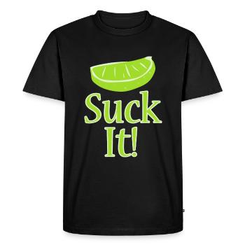 Cinco de Mayo Tequila Drinking Funny Suck It - Men's Premium Organic T-Shirt - black - Front - Nico (187cm)