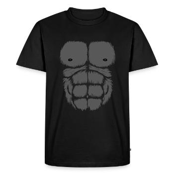 Gorille Poitrine Ventre Singe Singe Muscle Enfants Adulte - T-shirt Premium bio Homme - noir - Devant - Nico (187cm)