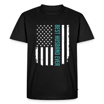 Best Husband Ever American Flag Gifts For Father's - Men's Premium Organic T-Shirt - black - Front - Nico (187cm)