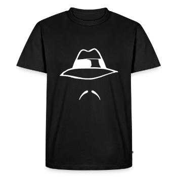 Mens Lowrider Hat & Moustache Chicano Cholo Latino - Men's Premium Organic T-Shirt - black - Front - Nico (187cm)