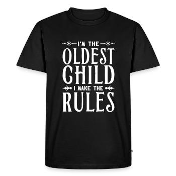 I'm The Oldest Child I Make The Rules Funny - Men's Premium Organic T-Shirt - black - Front - Nico (187cm)