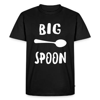 Big Spoon - Funny Matching Family Couple - Men's Premium Organic T-Shirt - black - Front - Nico (187cm)