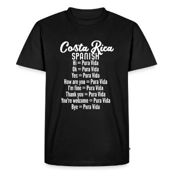 Costa Rica Espagnol Pura Vida Souvenir - T-shirt Premium bio Homme - noir - Devant - Nico (187cm)