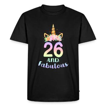 26 et fabuleux 26 ans 26th Birthday Cadeaux - T-shirt Premium bio Homme - noir - Devant - Nico (187cm)