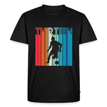 13 Years Soccer Gift 13th Birthday Football - Men's Premium Organic T-Shirt - black - Front - Nico (187cm)