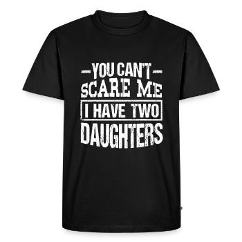 Tu ne peux pas me faire peur J’ai deux filles - T-shirt Premium bio Homme - noir - Devant - Nico (187cm)