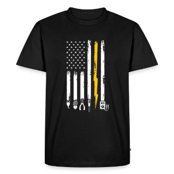 Electrician US Flag Tools for Electricians - Men's Premium Organic T-Shirt - black - Front - Nico (187cm)
