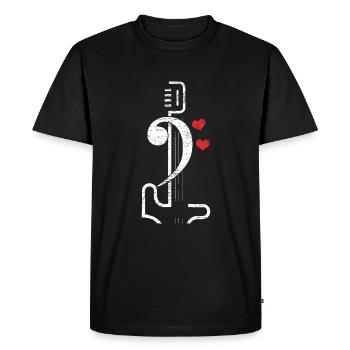 Clef de basse pour bassistes et bassistes - T-shirt Premium bio Homme - noir - Devant - Nico (187cm)