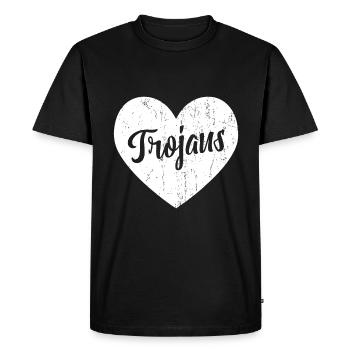 Trojans School Sports Fan Team Spirit Mascot - Men's Premium Organic T-Shirt - black - Front - Nico (187cm)