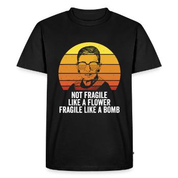 RBG Not Fragile Like A Flower Fragile Like A Bomb - Men's Premium Organic T-Shirt - black - Front - Nico (187cm)