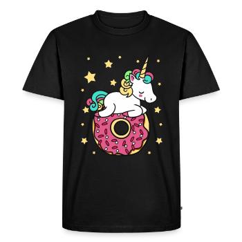 Licorne Donut Donut Donut Donut Dessert Food Lover Candy - T-shirt Premium bio Homme - noir - Devant - Nico (187cm)